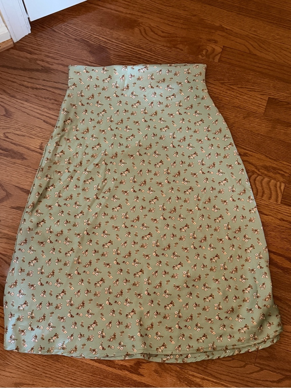 Altar'd State Sage Green Floral A-Line Skirt